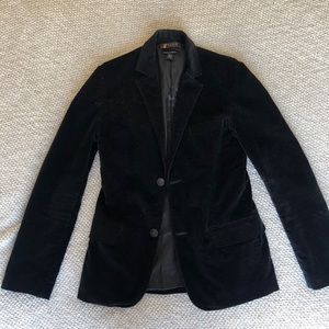 Men’s Black Velvet Fitted Blazer Medium